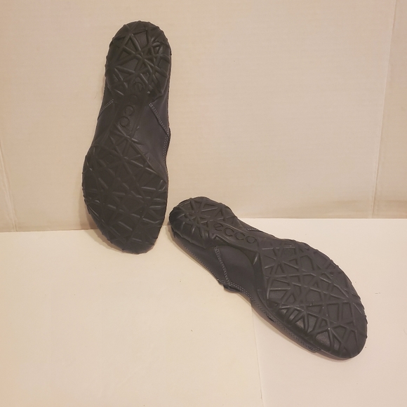 Black Leather Ecco Slides / Sandals, Sz 41 - Picture 5 of 8